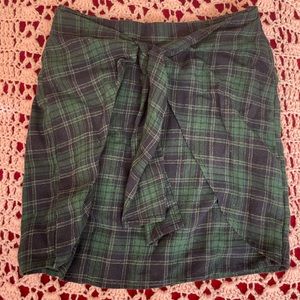 2 for 15 green plaid tie wrap skirt